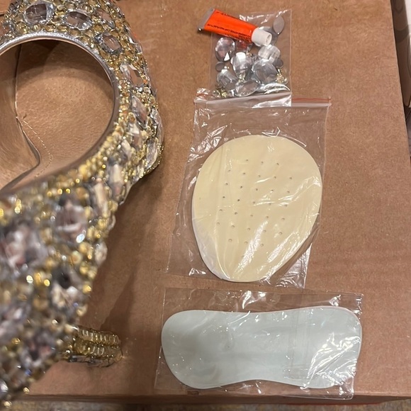 Rhinestone heels size 7.5 (40) comes with new heel, gems, glue, and backing. - Picture 7 of 7